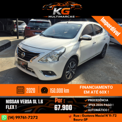 NISSAN Versa Sedan 1.6 16V 4P SL FLEX XTRONIC AUTOM�TICO CVT