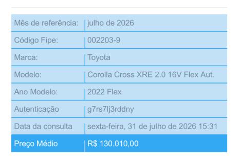 TOYOTA Corolla Cross 2.0 16V 4P FLEX VVT-IE XRE DIRECT SHIFT AUTOM�TICO CVT, Foto 6