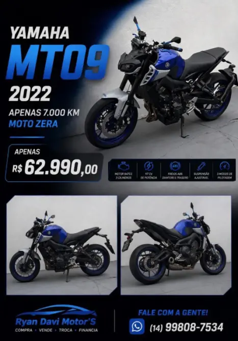 YAMAHA MT-09 850 ABS, Foto 1