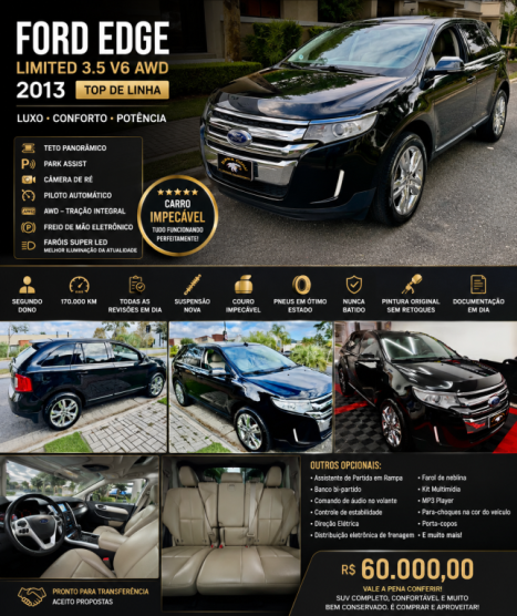 FORD Edge 3.5 V6 24V 4P LIMITED VISTAROOF AWD AUTOM�TICO, Foto 1