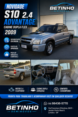 CHEVROLET S10 2.4 ADVANTAGE CABINE DUPLA
