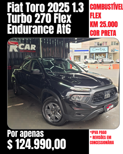 FIAT Toro 1.3 16V 4P FLEX 270 TURBO ENDURANCE AUTOM�TICO, Foto 1