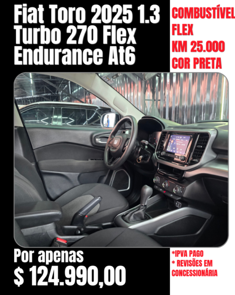 FIAT Toro 1.3 16V 4P FLEX 270 TURBO ENDURANCE AUTOM�TICO, Foto 3
