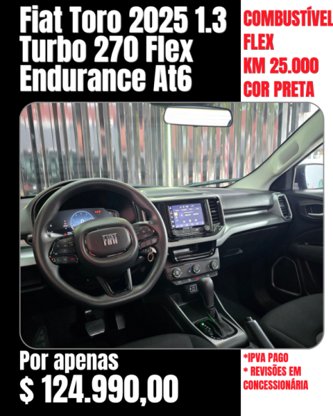 FIAT Toro 1.3 16V 4P FLEX 270 TURBO ENDURANCE AUTOM�TICO, Foto 7