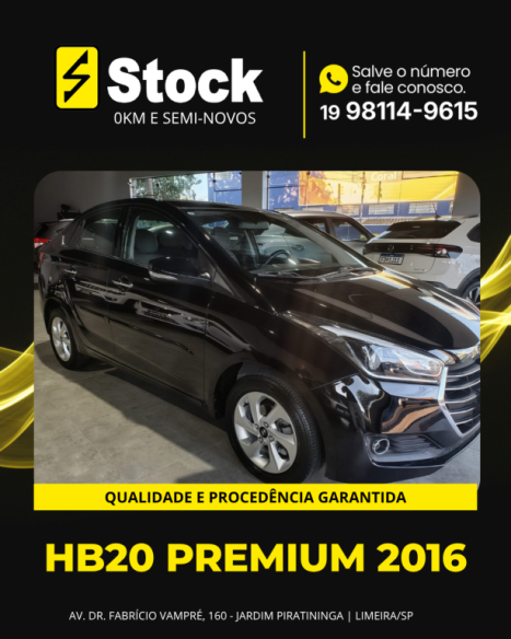 HYUNDAI HB 20 Sedan 1.6 16V 4P FLEX PREMIUM AUTOM�TICO, Foto 2