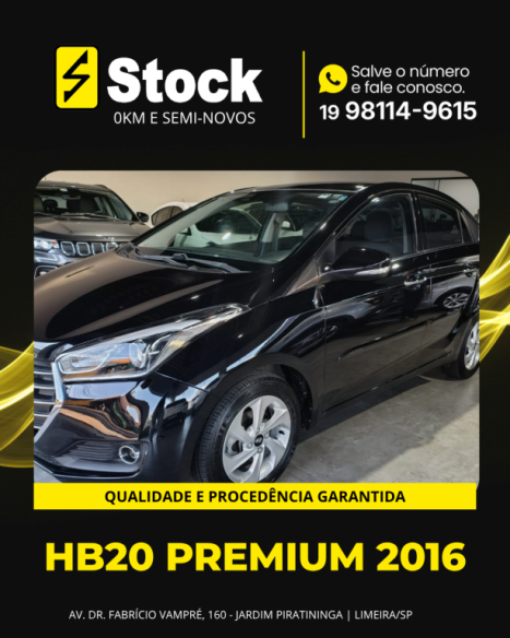 HYUNDAI HB 20 Sedan 1.6 16V 4P FLEX PREMIUM AUTOM�TICO, Foto 3