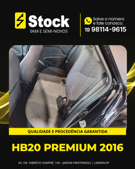 HYUNDAI HB 20 Sedan 1.6 16V 4P FLEX PREMIUM AUTOM�TICO, Foto 8