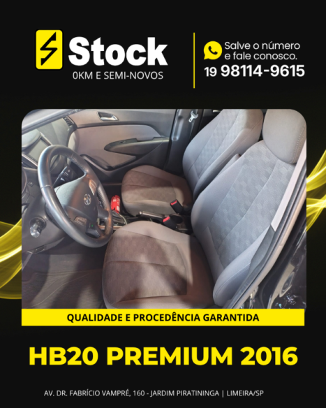 HYUNDAI HB 20 Sedan 1.6 16V 4P FLEX PREMIUM AUTOM�TICO, Foto 9