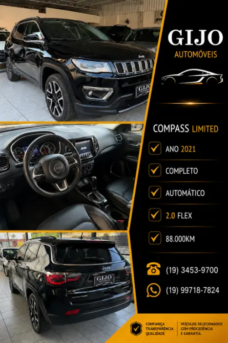 JEEP Compass 2.0 16V 4P LIMITED FLEX AUTOM�TICO, Foto 6
