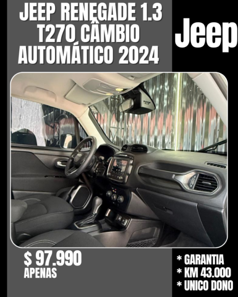JEEP Renegade 1.3 16V 4P FLEX T270 TURBO AUTOMÁTICO, Foto 3
