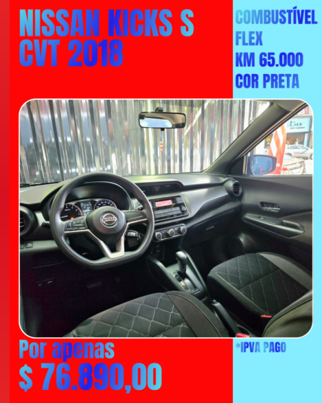 NISSAN Kicks 1.6 16V 4P FLEXSTART S DIRECT X-TRONIC AUTOM�TICO CVT, Foto 5