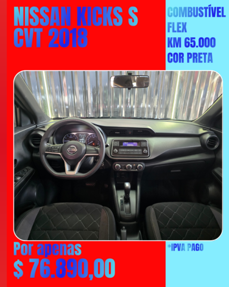 NISSAN Kicks 1.6 16V 4P FLEXSTART S DIRECT X-TRONIC AUTOM�TICO CVT, Foto 7