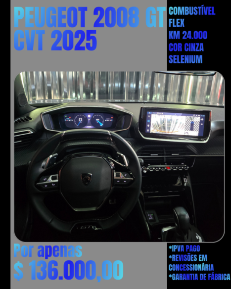 PEUGEOT 2008 1.0 12V 4P FLEX TURBO 200 GT AUTOM�TICO CVT, Foto 5