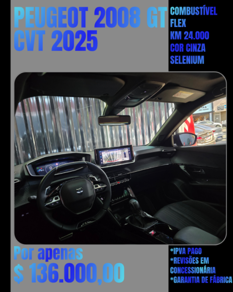 PEUGEOT 2008 1.0 12V 4P FLEX TURBO 200 GT AUTOM�TICO CVT, Foto 6