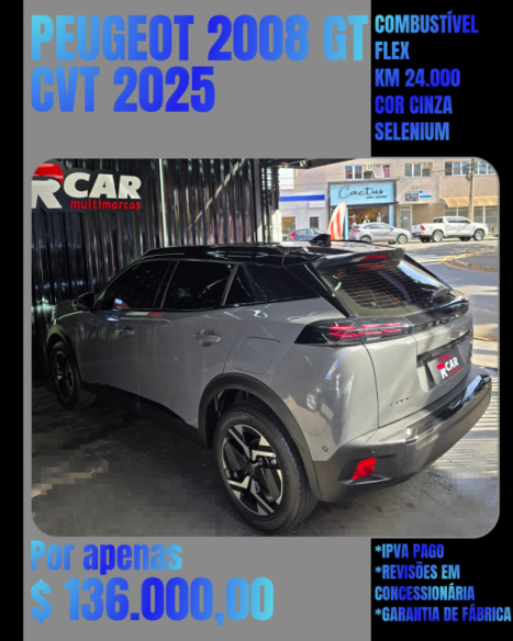 PEUGEOT 2008 1.0 12V 4P FLEX TURBO 200 GT AUTOM�TICO CVT, Foto 7
