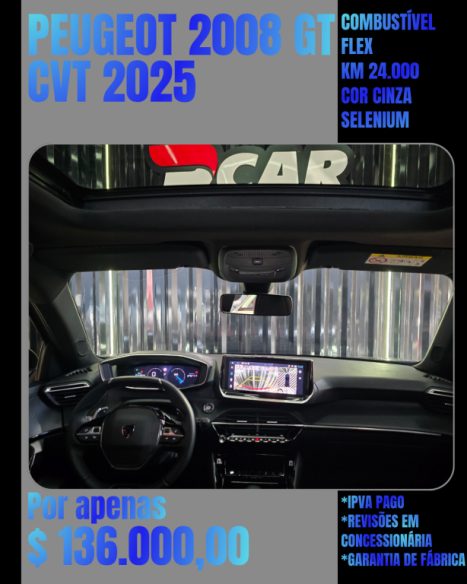 PEUGEOT 2008 1.0 12V 4P FLEX TURBO 200 GT AUTOM�TICO CVT, Foto 8