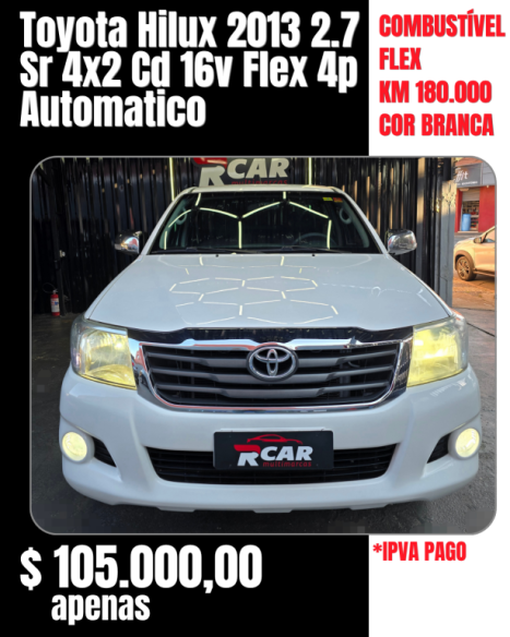TOYOTA Hilux Caminhonete 2.7 16V 4P SR CABINE DUPLA AUTOMÁTICO, Foto 2