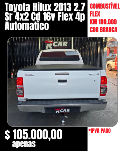 TOYOTA Hilux Caminhonete 2.7 16V 4P SR CABINE DUPLA AUTOMÁTICO, Foto 6