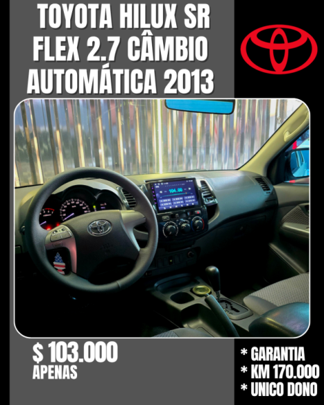 TOYOTA Hilux Caminhonete 2.7 16V 4P SR CABINE DUPLA AUTOMÁTICO, Foto 7