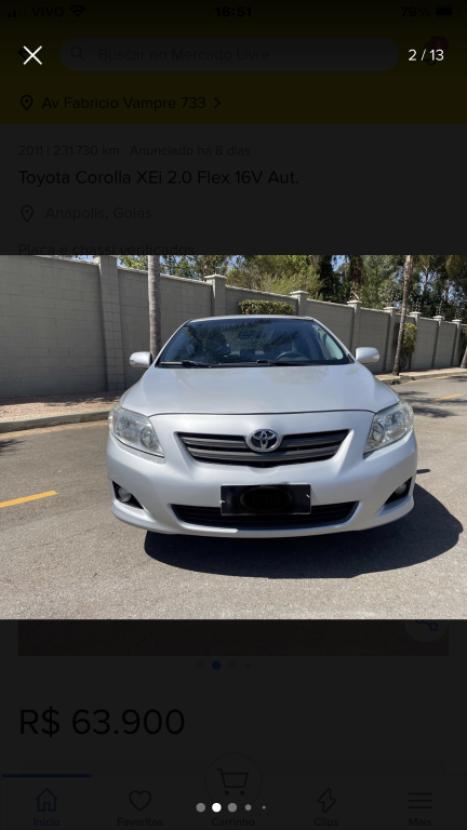 TOYOTA Corolla 2.0 16V 4P XEI FLEX AUTOMTICO, Foto 2