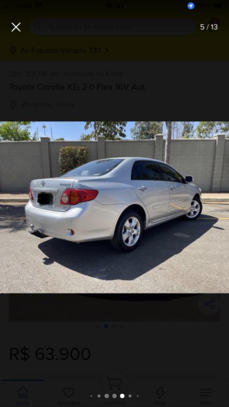 TOYOTA Corolla 2.0 16V 4P XEI FLEX AUTOMTICO, Foto 6