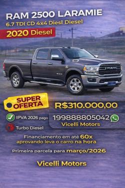DODGE Ram 6.7 I6 24V 4P 2500 LARAMIE 4X4 TURBODIESEL  AUTOM�TICO CABINE DUPLA