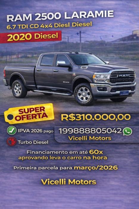 DODGE Ram 6.7 I6 24V 4P 2500 LARAMIE 4X4 TURBODIESEL  AUTOM�TICO CABINE DUPLA, Foto 1