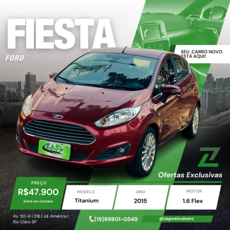 FORD Fiesta Hatch 1.6 16V 4P FLEX TITANIUM POWERSHIFT AUTOMTICO, Foto 1