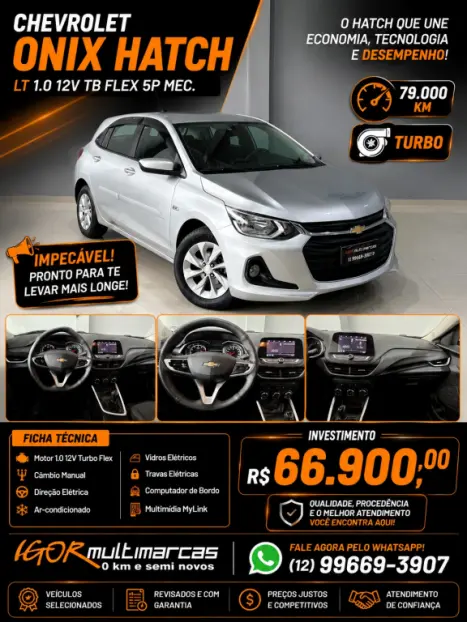 CHEVROLET Onix Hatch 1.0 12V 4P FLEX LT TURBO, Foto 2
