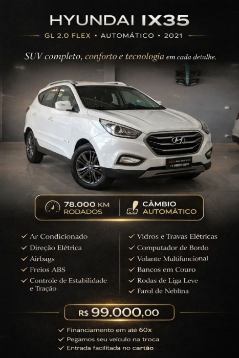 HYUNDAI IX35 2.0 16V 4P GL FLEX AUTOM�TICO, Foto 13
