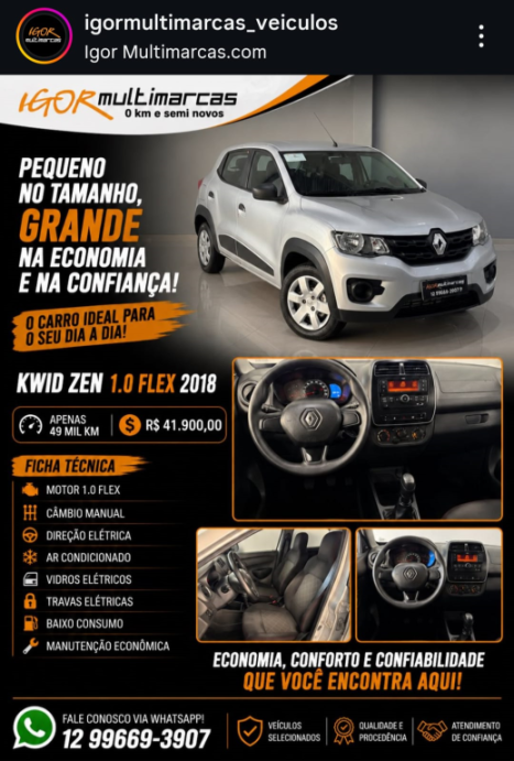 RENAULT Kwid 1.0 12V 4P SCE FLEX ZEN, Foto 1
