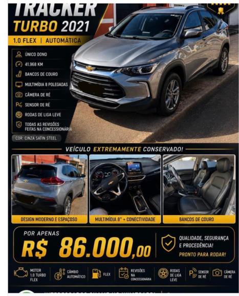 CHEVROLET Tracker 1.0 12V 4P FLEX TURBO LT AUTOM�TICO, Foto 8