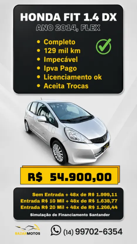 HONDA Fit 1.4 16V 4P DX FLEX, Foto 1