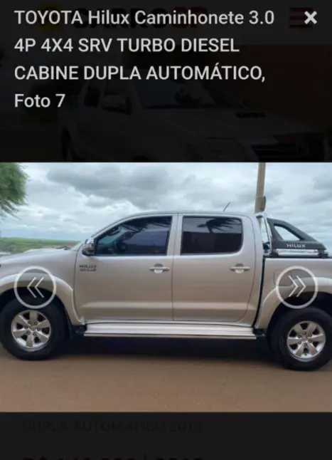TOYOTA Hilux Caminhonete 3.0 4P 4X4 SRV TURBO DIESEL CABINE DUPLA AUTOM�TICO, Foto 7
