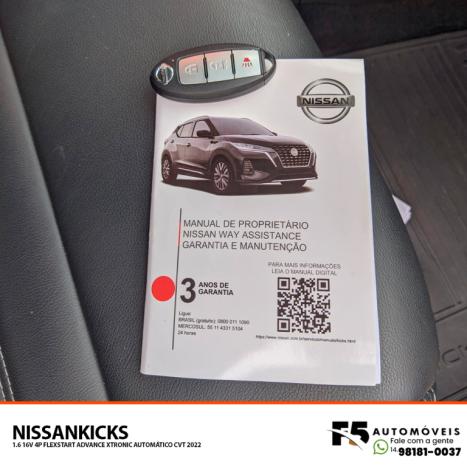 NISSAN Kicks 1.6 16V 4P FLEXSTART ADVANCE XTRONIC AUTOMTICO CVT, Foto 13