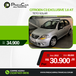 CITROEN C3 1.6 16V 4P EXCLUSIVE FLEX AUTOMTICO