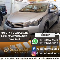 TOYOTA Corolla 2.0 16V 4P XEI FLEX AUTOMÁTICO TOYOTA Corolla 2.0 16V 4P XEI FLEX AUTOMÁTICO