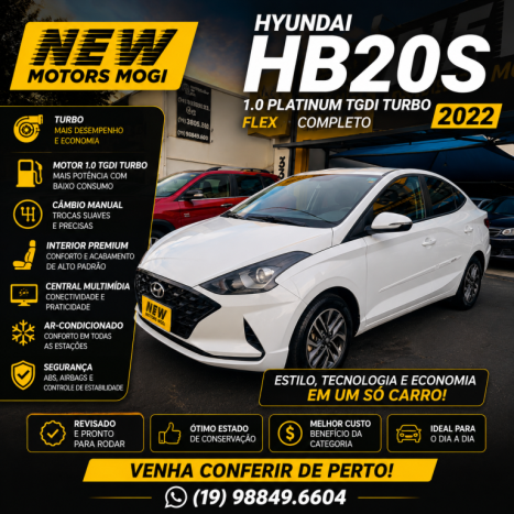 HYUNDAI HB 20 Sedan 1.0 12V 4P FLEX TGDI PLATINUM TURBO, Foto 1