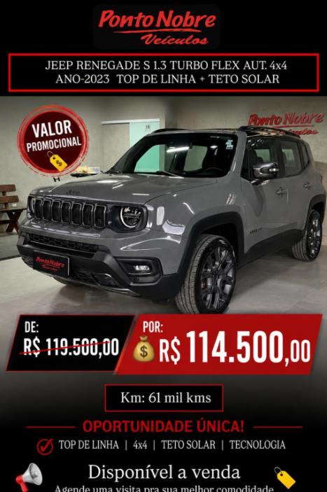 JEEP Renegade 1.3 16V 4P FLEX T270 S 4X4 TURBO AUTOM�TICO, Foto 1