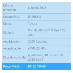 TOYOTA Corolla 1.8 16V 4P XEI FLEX AUTOMTICO