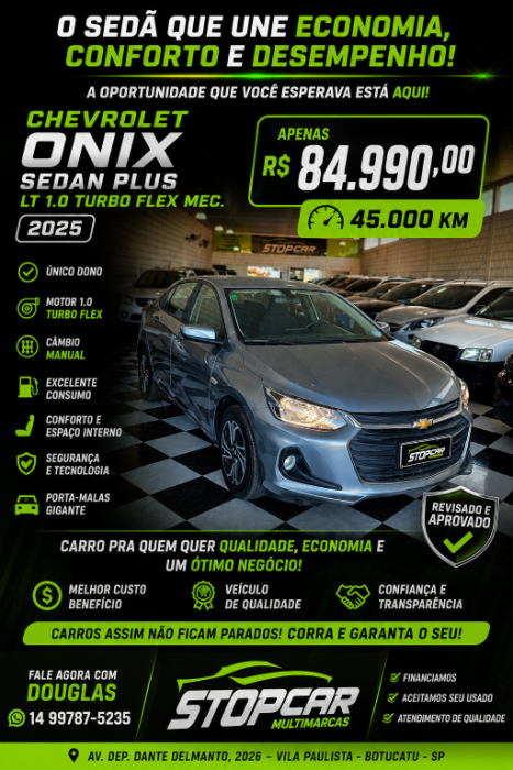 CHEVROLET Onix Sedan 1.0 12V 4P FLEX LT PLUS TURBO, Foto 2