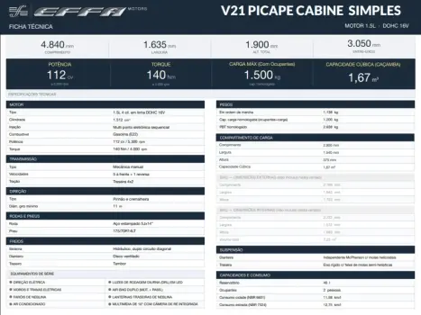 EFFA MOTORS V21 Cabine Simples 1.5 BA�, Foto 16