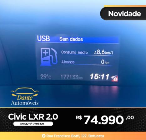 HONDA Civic 2.0 16V 4P FLEX LXR AUTOM�TICO, Foto 12