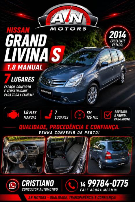 NISSAN Grand Livina 1.8 16V 4P FLEX S, Foto 9