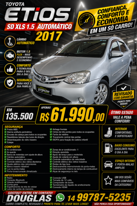 TOYOTA Etios Sedan 1.5 16V 4P FLEX XLS AUTOM�TICO, Foto 6