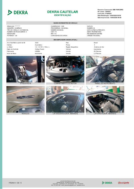 HONDA HR-V 1.5 16V 4P FLEX EXL AUTOM�TICO CVT, Foto 14