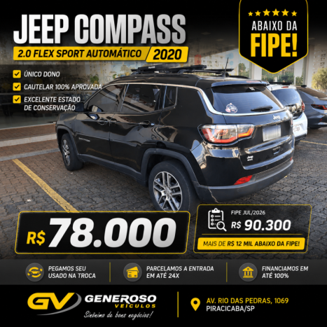 JEEP Compass 2.0 16V 4P FLEX SPORT 4X4 AUTOM�TICO, Foto 1