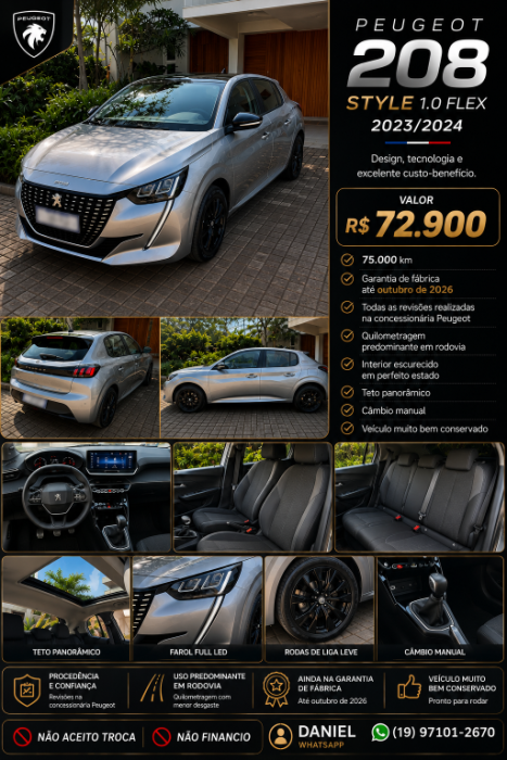PEUGEOT 208 1.0 4P FLEX FIREFLY STYLE, Foto 1