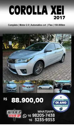 TOYOTA Corolla 2.0 16V 4P FLEX XEI DIRECT SHIFT AUTOM�TICO CVT