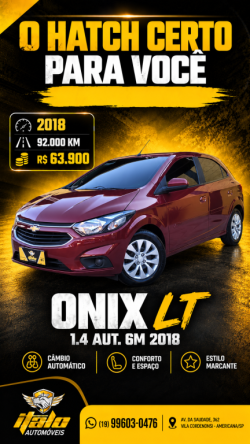 CHEVROLET Onix Hatch 1.4 4P FLEX LT AUTOMÁTICO